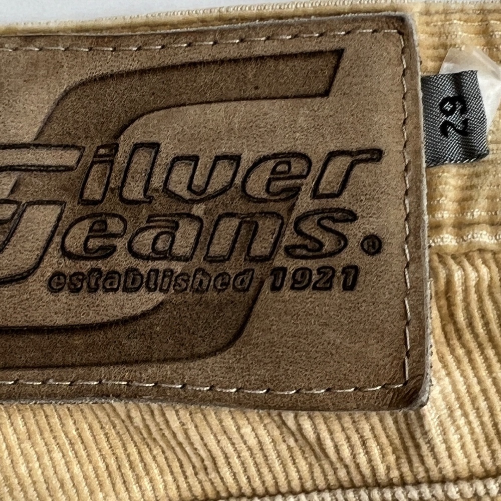 Vintage Silver Jeans Pants Size 29 Gold Yellow Corduroy Staight Leg Mid Rise - Picture 11 of 11